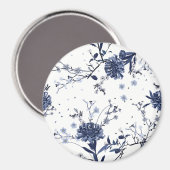 Blaue Blumen Magnet (Vorderseite/Rückseite)