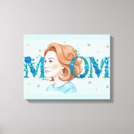 Blaue Blumen-Mama Leinwanddruck