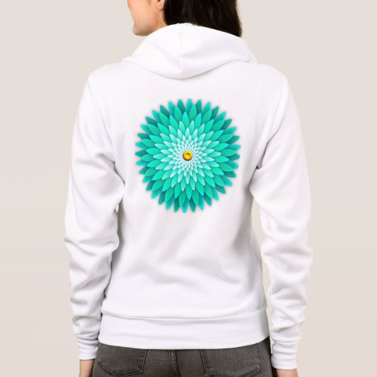 Blaue Blumen-Mandala-68566 Hoodie (Rückseite)