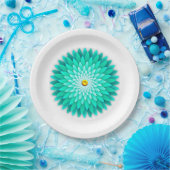 Blaue Blumen-Mandala-68566-Papierteller Pappteller (Party)