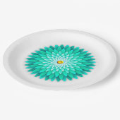 Blaue Blumen-Mandala-68566-Papierteller Pappteller (Schrägansicht)