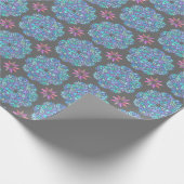 Blaue Blumen-Mandala Geschenkpapier (Ecke)