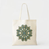 Blaue Blumen-Mandala Tragetasche (Vorne)