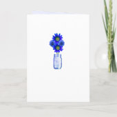 Blaue Blumen Mason Jars Programmkarte Programm (Rückseite)