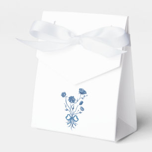 Blaue Blumen mit Bow Geschenkschachtel