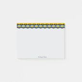 Blaue Blumen mit gelber und schwarzer Umrandung Post-it Klebezettel (Vorderseite)