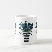Blaue Blumen mit gestreifter Vasen-feiner Kunst Kaffeetasse (Mittel)
