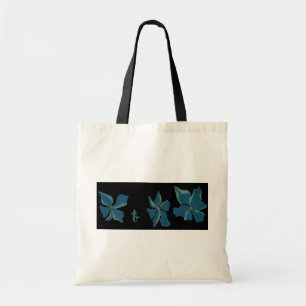 Blaue Blumen mit Meerjungfrau Tragetasche