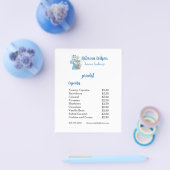 Blaue Blumen-Mixer-Bäckerei-Geschäftsmenü Flyer (Einzeln)