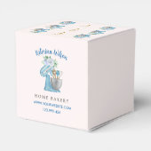 Blaue Blumen Mixer Gefallen Box Geschenkschachtel (Rückseite)