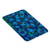 Blaue Blumen, moderne Blumenkunst, pastellfarbene Magnet (Rechte Seite)