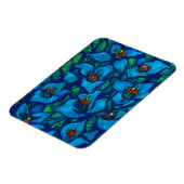 Blaue Blumen, moderne Blumenkunst, pastellfarbene Magnet (Linke Seite)