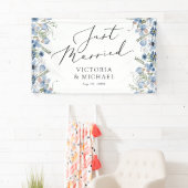 Blaue Blumen Moderne nur verheiratet Banner (Insitu)