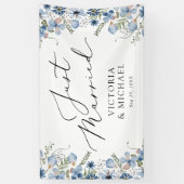 Blaue Blumen Moderne nur verheiratet Banner (Vertikal)