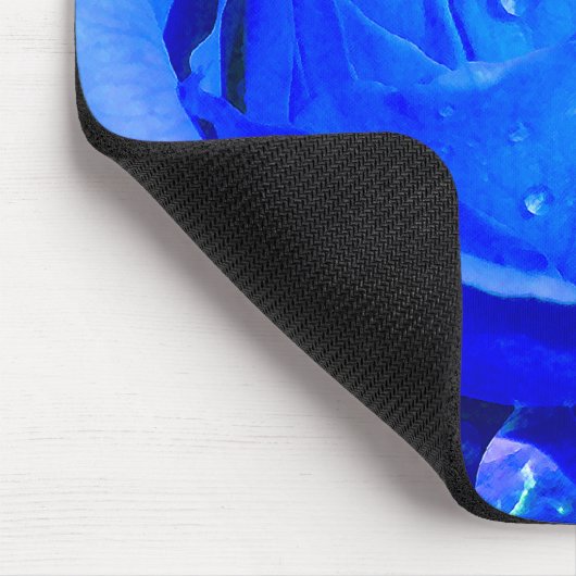 Blaue Blumen Mousepad Blaue Rose Geschenke (Ecke)