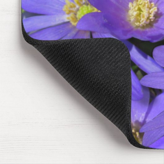 Blaue Blumen Mousepad Lila / Blauer Dekor Geschenk (Ecke)