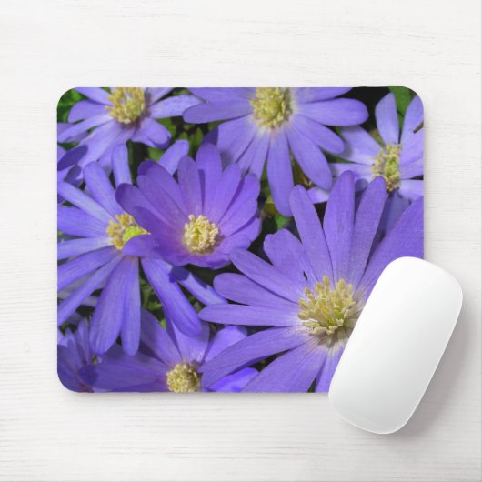 Blaue Blumen Mousepad Lila / Blauer Dekor Geschenk (Mit Mouse)
