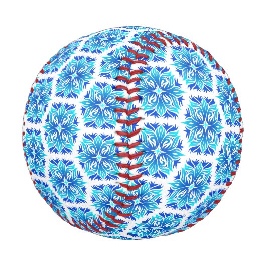 Blaue Blumen, Muster der Blume, Blumenmuster Baseball (Schrägansicht)