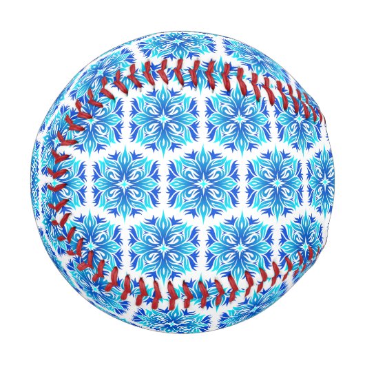 Blaue Blumen, Muster der Blume, Blumenmuster Baseball (Vorderseite Links)