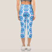 Blaue Blumen, Muster der Blume, Blumenmuster Capri Leggings (Rückseite)