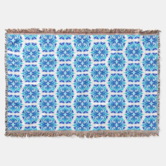 Blaue Blumen, Muster der Blume, Blumenmuster Decke (Vorderseite)