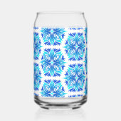 Blaue Blumen, Muster der Blume, Blumenmuster Dosenglas (Vorderseite)