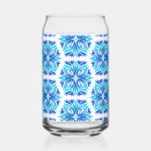 Blaue Blumen, Muster der Blume, Blumenmuster Dosenglas (Links)