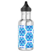 Blaue Blumen, Muster der Blume, Blumenmuster Edelstahlflasche (Rechts)