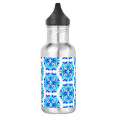 Blaue Blumen, Muster der Blume, Blumenmuster Edelstahlflasche (Links)