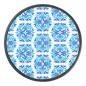 Blaue Blumen, Muster der Blume, Blumenmuster Eishockey Puck (Vorderseite)