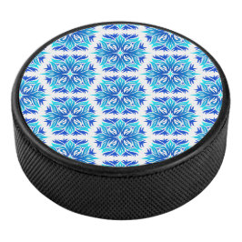 Blaue Blumen, Muster der Blume, Blumenmuster Eishockey Puck