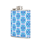 Blaue Blumen, Muster der Blume, Blumenmuster Flachmann (Links)
