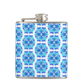 Blaue Blumen, Muster der Blume, Blumenmuster Flachmann (Vorderseite)