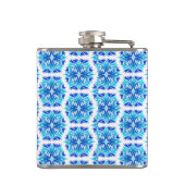 Blaue Blumen, Muster der Blume, Blumenmuster Flachmann (Rückseite)
