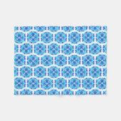 Blaue Blumen, Muster der Blume, Blumenmuster Fleecedecke (Vorderseite (Horizontal))