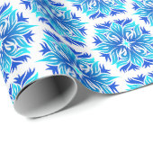 Blaue Blumen, Muster der Blume, Blumenmuster Geschenkpapier (Rolleneckpunkt)