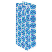 Blaue Blumen, Muster der Blume, Blumenmuster Geschenktüte Für Weinflaschen (Vorderseite Schrägansicht)
