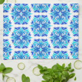 Blaue Blumen, Muster der Blume, Blumenmuster Geschirrtuch (Gefaltet)