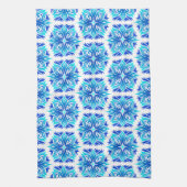 Blaue Blumen, Muster der Blume, Blumenmuster Geschirrtuch (Vertikal)