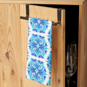 Blaue Blumen, Muster der Blume, Blumenmuster Geschirrtuch