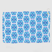 Blaue Blumen, Muster der Blume, Blumenmuster Golfhandtuch (Horizontal)