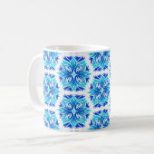 Blaue Blumen, Muster der Blume, Blumenmuster Kaffeetasse (Vorderseite Links)