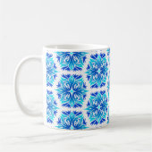 Blaue Blumen, Muster der Blume, Blumenmuster Kaffeetasse (Links)