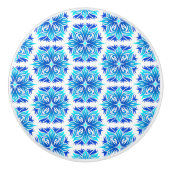 Blaue Blumen, Muster der Blume, Blumenmuster Keramikknauf (Vorderseite)