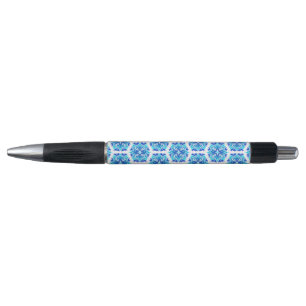 Blaue Blumen, Muster der Blume, Blumenmuster Kugelschreiber