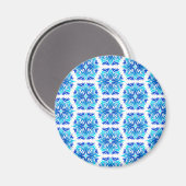 Blaue Blumen, Muster der Blume, Blumenmuster Magnet (Vorderseite/Rückseite)