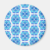 Blaue Blumen, Muster der Blume, Blumenmuster Magnet (Vorne)