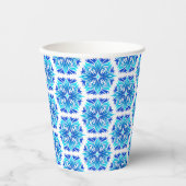 Blaue Blumen, Muster der Blume, Blumenmuster Pappbecher (Vorderseite)