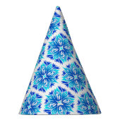 Blaue Blumen, Muster der Blume, Blumenmuster Partyhütchen (Rechts)