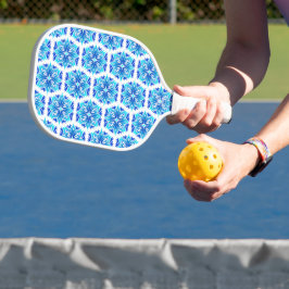 Blaue Blumen, Muster der Blume, Blumenmuster Pickleball Schläger